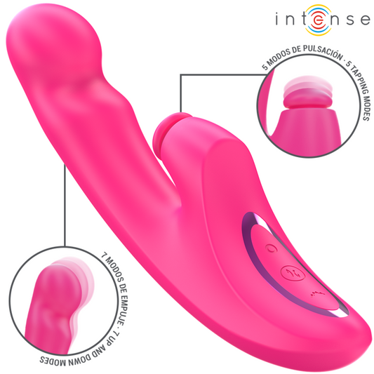 INTENSE - VIBRADOR EMI 13,5 CM MULTIFUNCIONAL 3 EM 1 10 VIBRAÇÕES ROSA