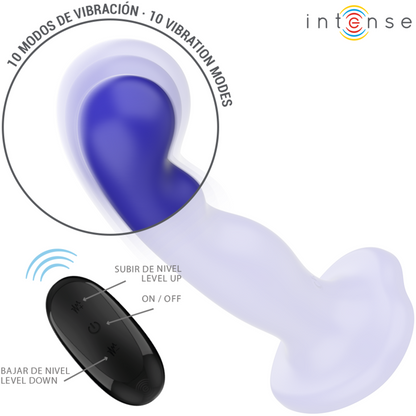 INTENSE - VIBRADOR SHORTY COM VENTOSA AZUL CONTROLE REMOTO