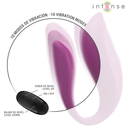 INTENSE - ANNIE VIBRADOR E ESTIMULADOR EM FORMA DE U ROXO CONTROLE REMOTO