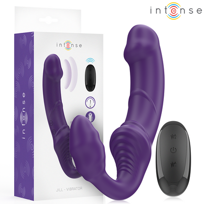 INTENSE - JILL VIBRADOR DUPLO 20 CM ROXO CONTROLE REMOTO