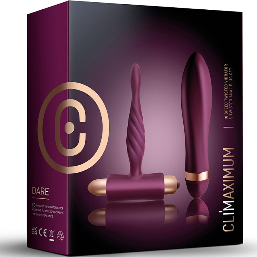 CLIMAXIMUM - KIT DARE VIBRADOR TORCIDO + PLUG ANAL INICIANTES