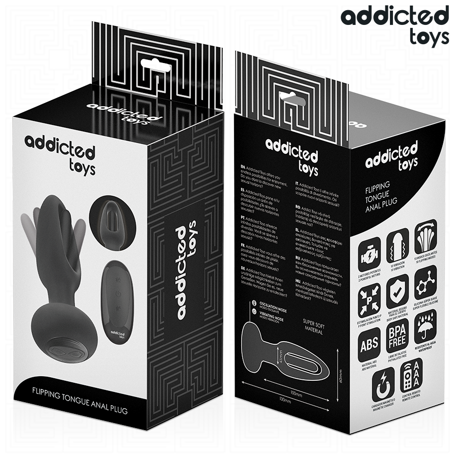 ADDICTED TOYS - PLUG ANAL COM LÍNGUA VIBRATÓRIA E CONTROLE REMOTO