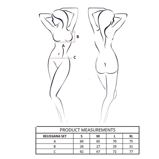 PASSION - CONJUNTO DE SUTIÃ + TANGA BELISSANA AZUL P/M