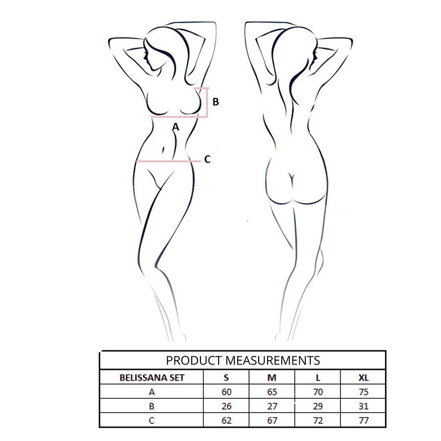 PASSION - CONJUNTO DE SUTIÃ + TANGA BELISSANA AZUL L/XL