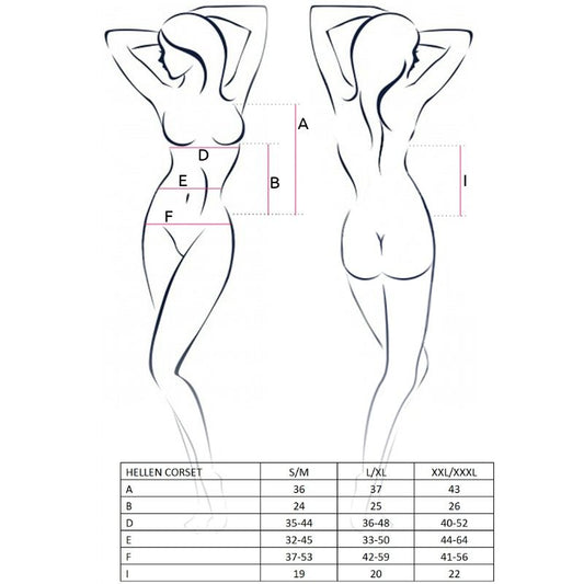 PASSION - MULHER HELLEN CORSET PRETO TAMANHO S/M