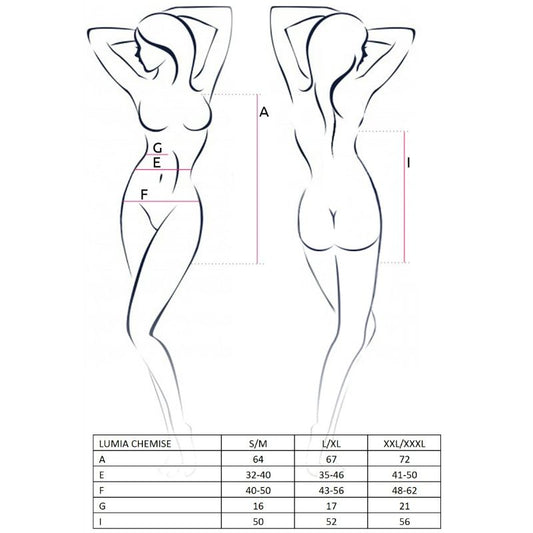 PASSION - WOMAN LUMIA CHEMISE PRETO TAMANHO L/XL