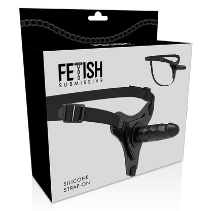FETISH SUBMISSIVE HARNESS - SILICONE PRETO REALISTA 15 CM