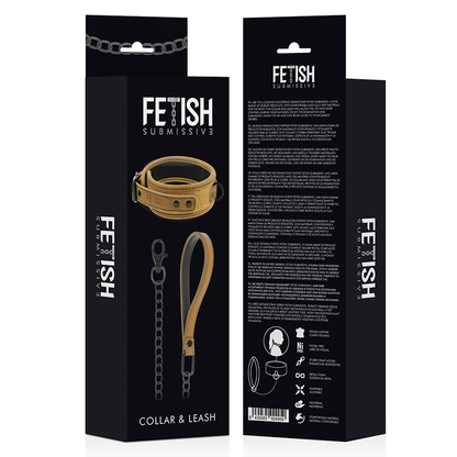 FETISH SUBMISSIVE ORIGIN - COLAR DE CORRENTE COM FORRO DE NEOPRENE
